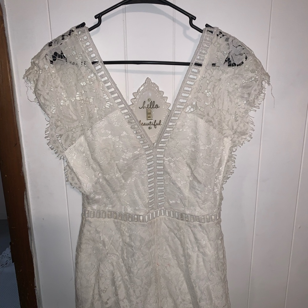 White crotchet romper